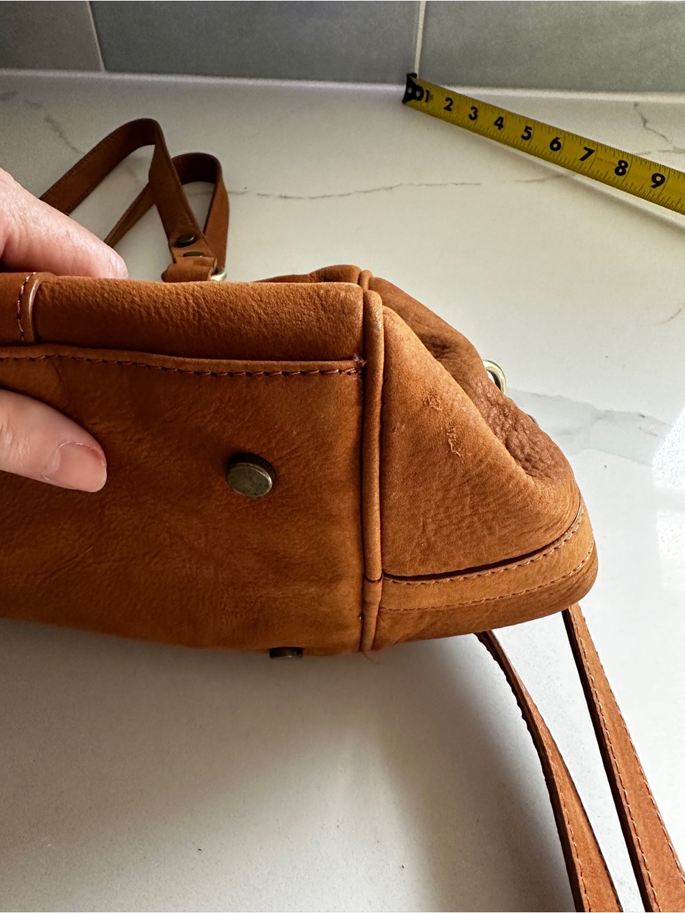 Sundance Leather Satchel in Cognac Brown - Picture 10 of 13